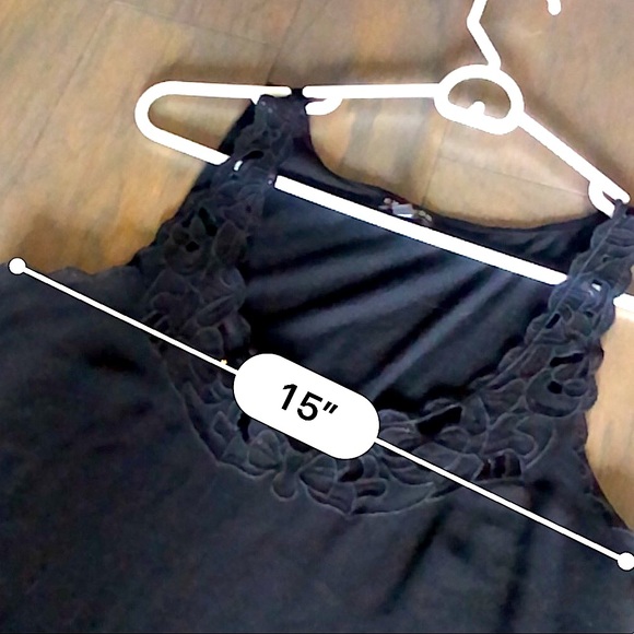 Express black tank top with sequined neckline & lined with built-in cami - Picture 6 of 7